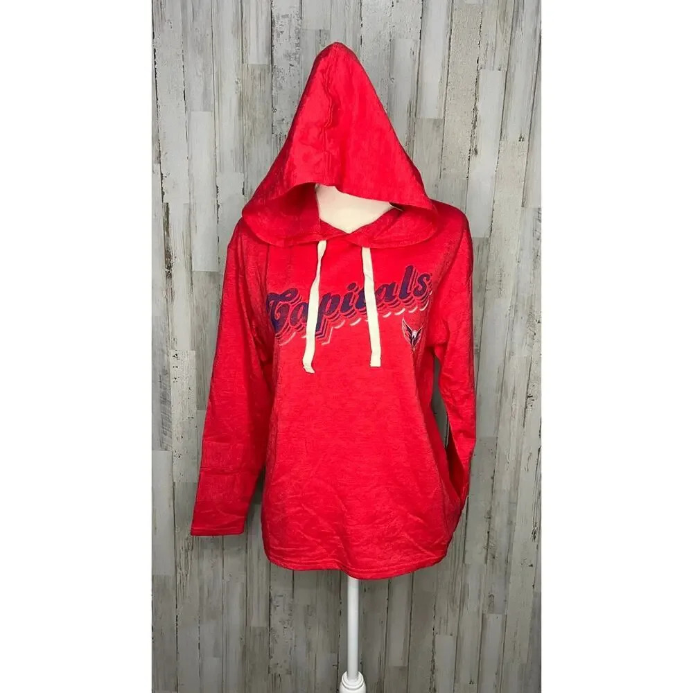 NWT NHL Women's Washington Capitals‎ Red Pullover Hoodie Size Large